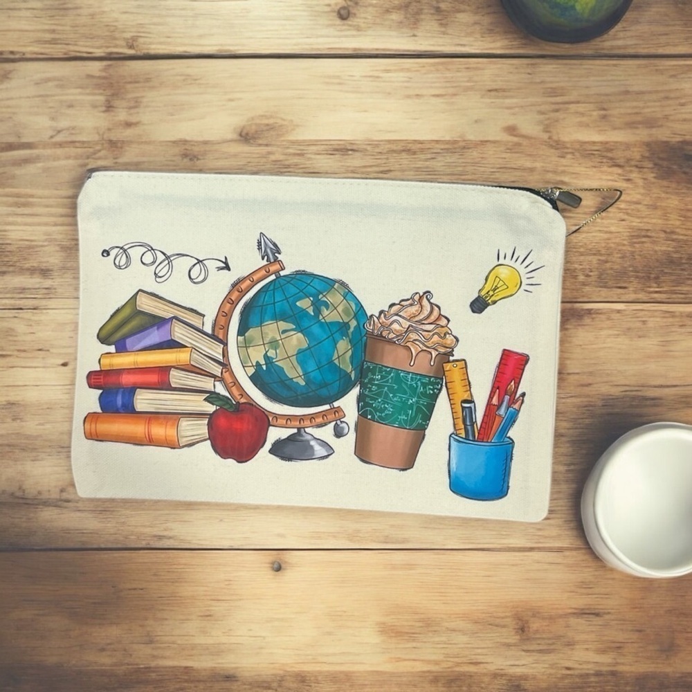 Teacher Theme Canvas Travel Bag
